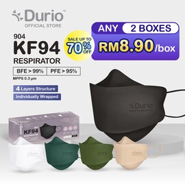 Durio 904 KF94 Respirator (Black) - (10pcs)